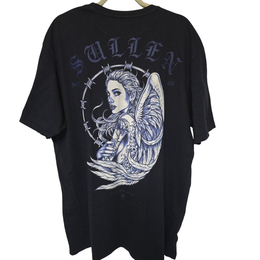 Sullen Art Collective Mens 2XL Angel Tattoo Graphic T-Shirt Buckle B NWOT NEW